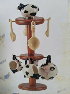 See more ideas about measuring cups & spoons, measuring cups, measuring spoons. Decorative Cow Wooden Measuring Cup And Spoon Holder | eBay