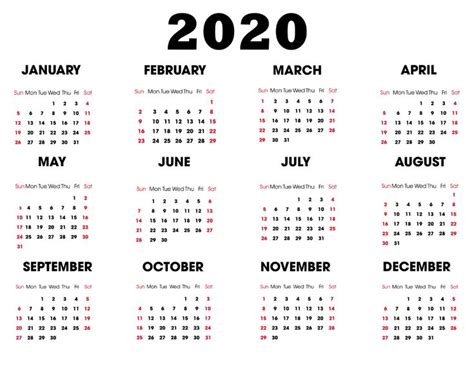 Blank Calendar 2020 Monthly Printable 12 Month Printable Calendar