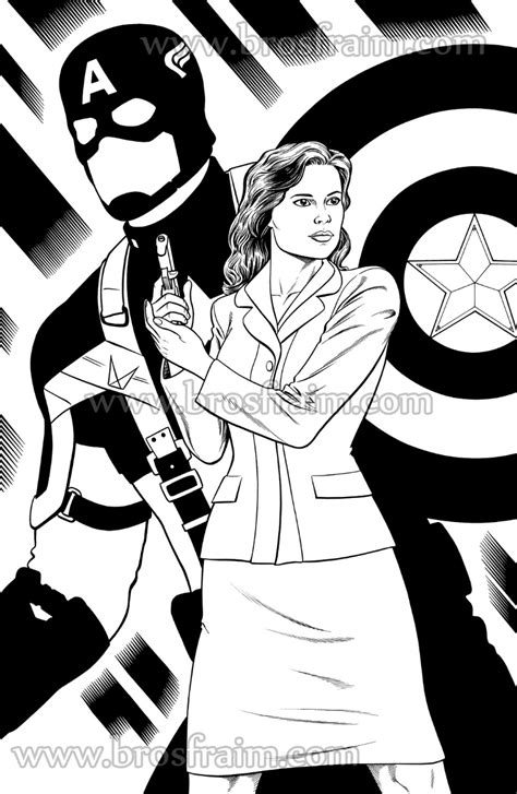 Agent Carter Captain America In Brendon And Brian Fraim S 11x14 And 11 X 17 Art Pin Ups
