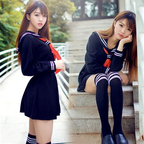 Japanese Sailor Suit Anime Cosplay Costume Girls High School Student Uniform Long Sleeve Jk