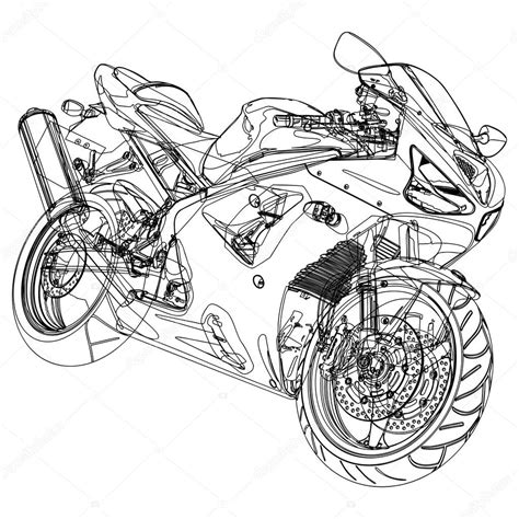 Motorcycle Sketch — Stock Vector © Argentique 69228309