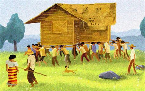 The Bayanihan Spirit Filipino Art Philippines Culture Bayanihan Poster