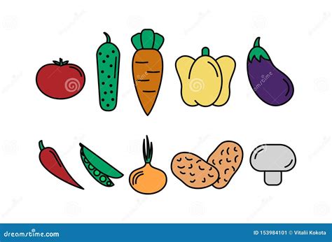 Set Of Vegetables Abstract Background Set Of Vector Icons Vegetables
