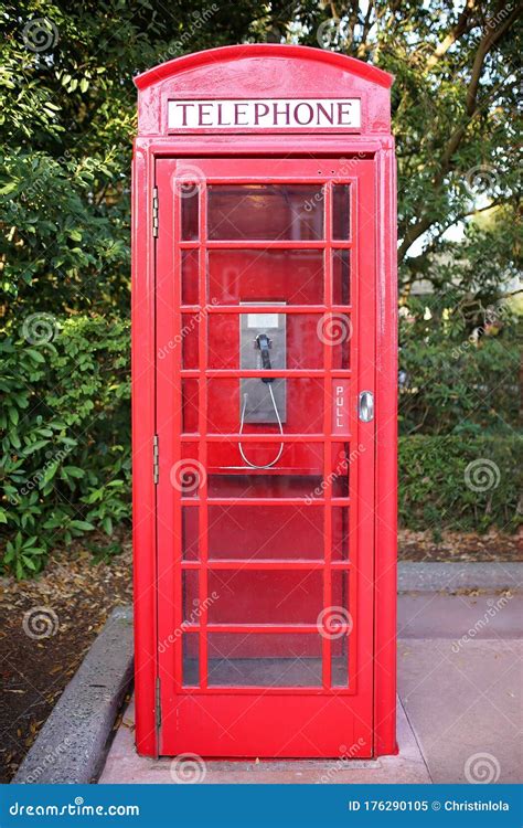 Old Fashioned British Style Red Telephone Booth Box Stock Image Image