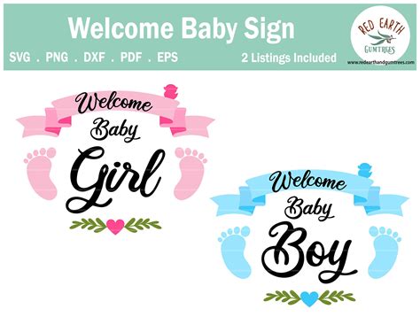 Baby Announcement Sign Making Welcome Baby Girl Svgwelcome Etsy Singapore