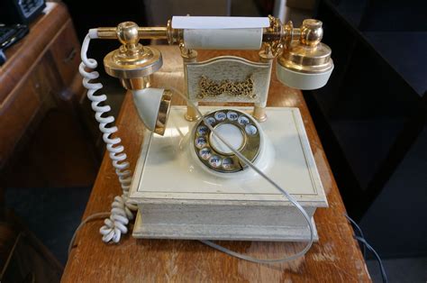 Antique White Rotary Phone Big Valley Auction
