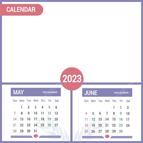 Calendar May 2023 Png Image May And June 2023 Horizontal Calendar With