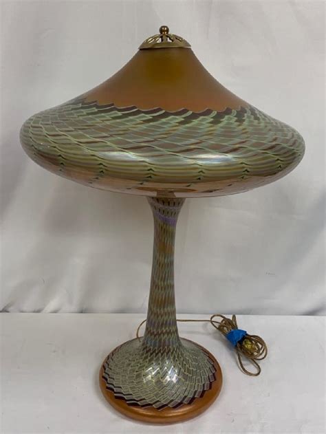 Sold At Auction Joseph Clearman Blown Art Glass Lamp W Shade