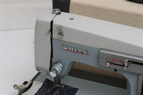 Vintage White Sewing Machine In Case Ebth