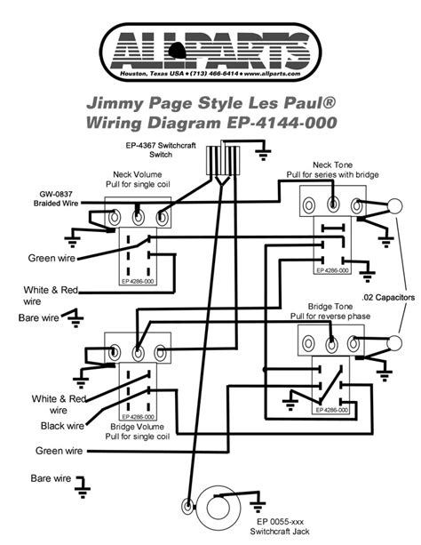 Click on the image to enlarge, and then save it to your computer by right. Wiring Kit for Jimmy Page Les Paul | AllpartsItalia.com