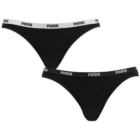 Puma Dames Iconic Bikini 2 Pack Zwart