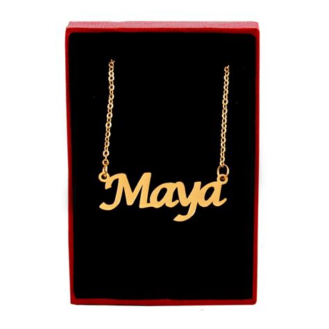 Maya Name Necklace Stainless Steel 18ct Gold Plated Free Etsy