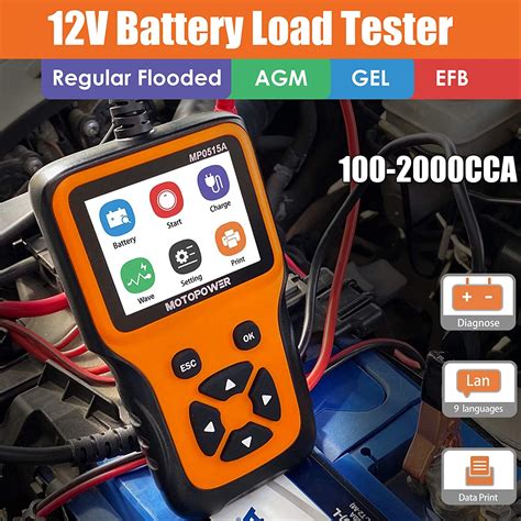 Buy MOTOPOWER MP A V Car Battery Tester Automotive CCA Battery Load Tester Auto