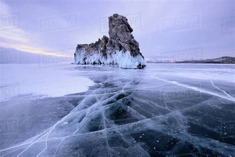 View Of Ogoy Island On Frozen Baikal Lake Olkhon Island Siberia