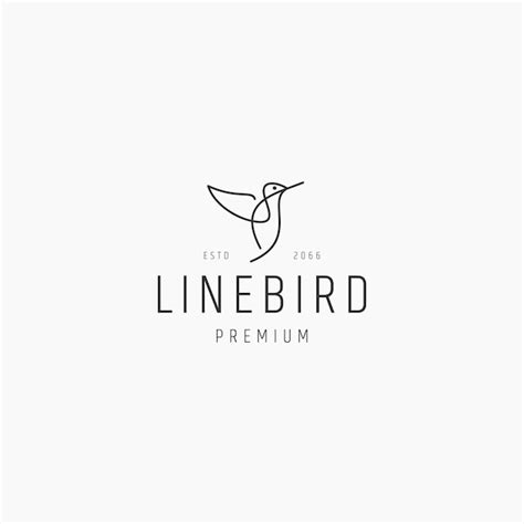 Premium Vector Bird Line Art Logo Icon Design Template