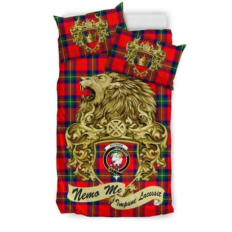 Scotland Lion Ruthven Modern Tartan Bedding Set Scottish Clans