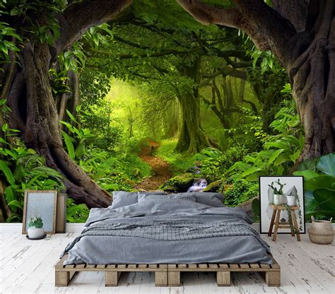 368x254cm Wallpaper Mural Jungle Photo Wallpaper Bedroom