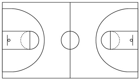 Simple Basketball Court Template Basketball Field In The Vector
