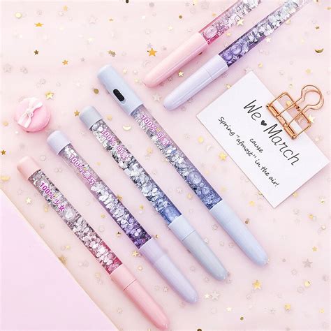 Creative Glitter Crystal Gel Pens Cute Kawai Colorful Writing Pens For