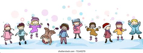 Kids Playing Winter Clipart Photos Images And Pictures