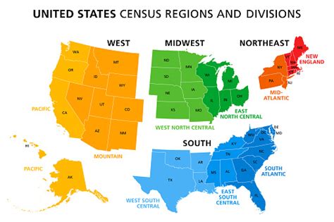 The following chart shows senate election results by. Map Of United States Split Into Census Regions And ...