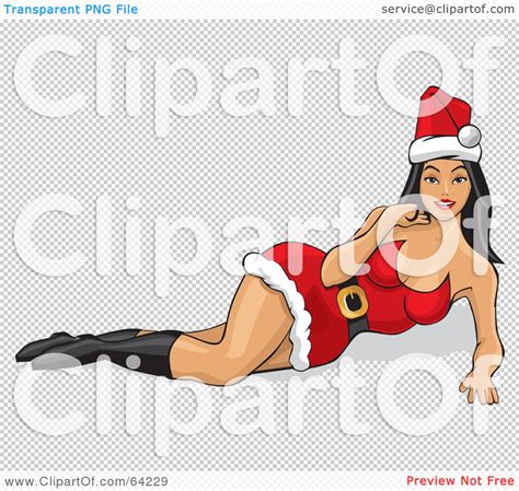 Royalty Free RF Clipart Illustration Of A Sexy Christmas Pinup Woman