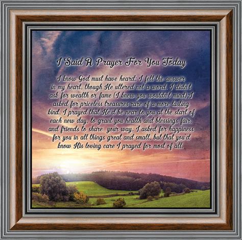 I said a prayer for you today, prayer for friend greeting card, printable card for a friend, prayer gift, printable digital card, pdf file. I Said A Prayer For You Today, Christian Framed Poem to Encourage and Comfort Family or Friends ...