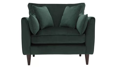 Buy Argos Home Hector Velvet Cuddle Chair - Green | Armchairs and