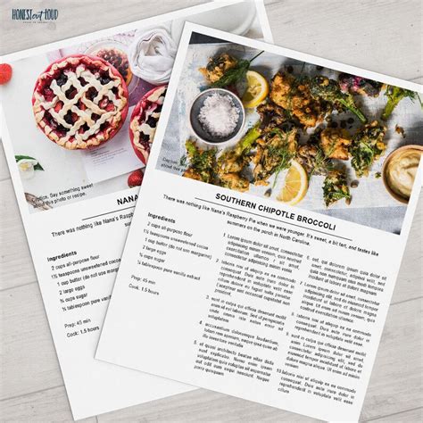 Printable Recipe Template 85x11 Microsoft Publisher Instant Etsy