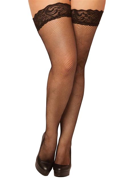 High Quality Low Cost Queen Womens Plus Size Milan Fishnet Thigh High
