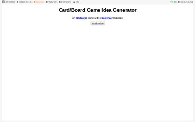 Check spelling or type a new query. Card/Board Game Idea Generator ― Perchance