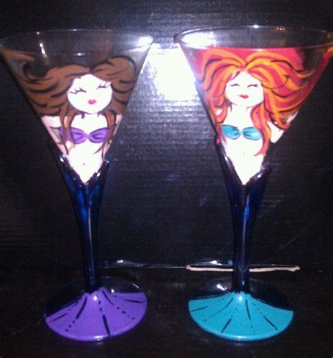 Mermaid Handpainted Wine Glass On Etsy 25 00 Handpainted Wine Hand Painted Wine Glasses