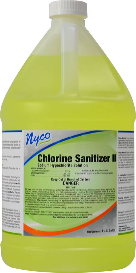 Chlorine Sanitizer Food Contact Sanitizer Disinfectant Sanitizer Nyco