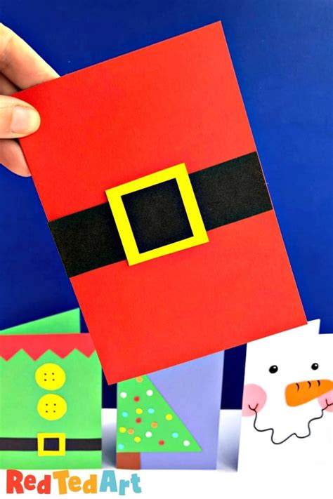 Super Simple Santa Christmas Card Design Red Ted Art Kids Crafts