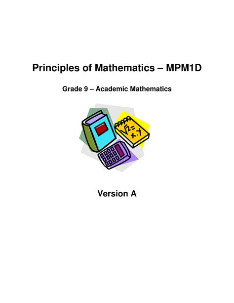 Grade 9 Academic Mathematics Mpm1d Unit 1 Principles Of Mathematics