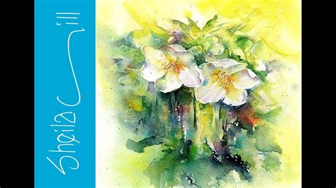 Lose one kg in one day. How to paint Hellebore Flowers Part 1, very loose wet into ...