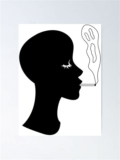 Woman Smoking A Ghost Cigarette Poster For Sale By Mbels Redbubble