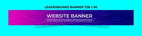 Leaderboard Banner 728x90 Black Gold Simple Design Vector 02 Stock