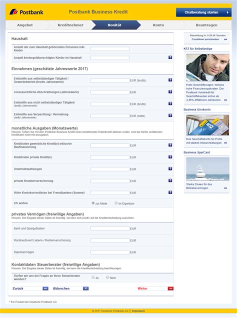 Kostenlose anfrage keine vorab gebühren , kredit für angestellte , rentner , selbständige , jedermann! Postbank Business Kredit direkt - Test und ...