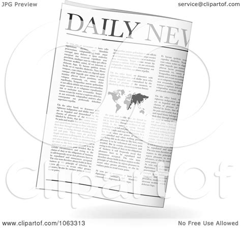 Clipart Folded Daily Newspaper Royalty Free Vector Illustration By