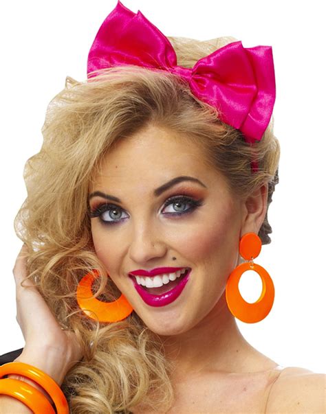 Satin Bow Headband 80s Costume Madonna Valley Girl Halloween Fancy