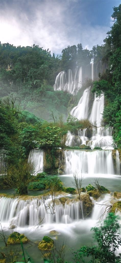Beautiful Waterfalls In Thailand 828x1792 Iphone 11xr Wallpaper