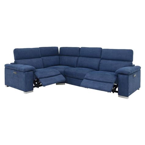 Shop stylish reclining sectionals at weekends only. Karly Blue Power Reclining Sectional | El Dorado Furniture