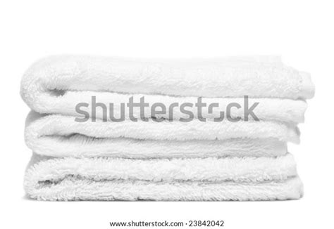 Stack White Towels Closeup Stock Photo Edit Now 23842042