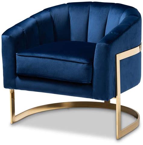 Whether you're redesigning your existing living room or buying furniture for your new space, a stylish and comfortable. Baxton Studio Tomasso Dark Blue Chair | Velvet lounge ...