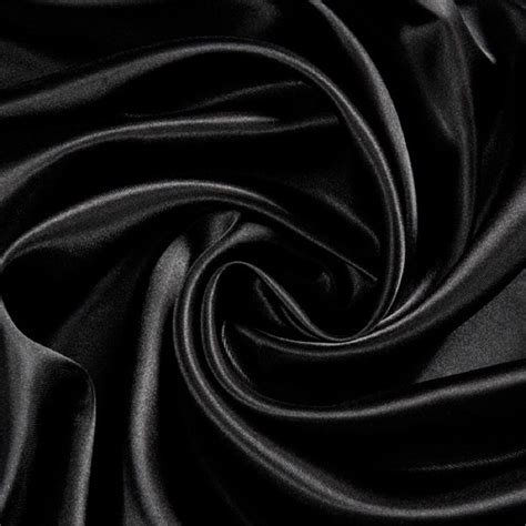 Black Satin Silky Feel Polyester Fabric 150 Cm Width