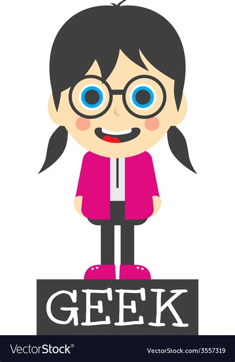 Geek Girl Cartoon Royalty Free Vector Image Vectorstock
