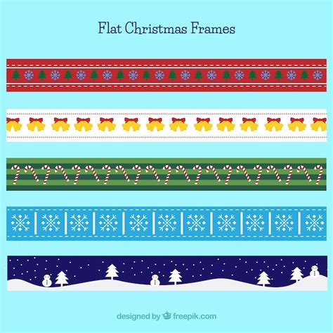 Free Vector Pack Of Decorative Christmas Borders