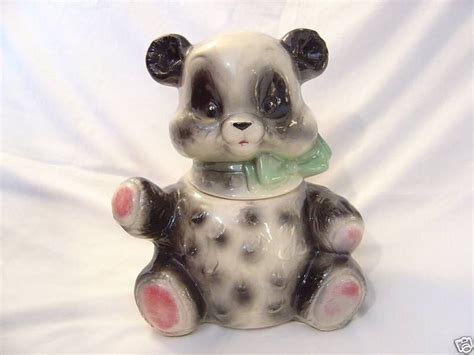 Details About Brush Pottery Panda Bear Cookie Jar Usa Marked W21 1957
