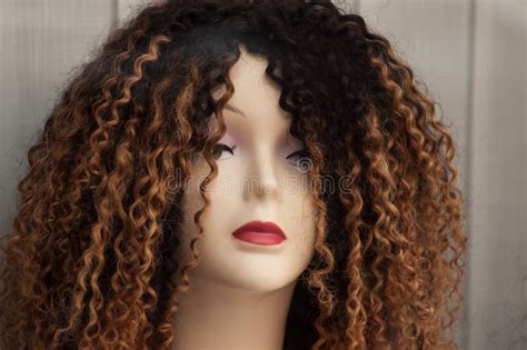 Woman Face Of Mannequin With Afro Wig In Fashion Stor Stock Image